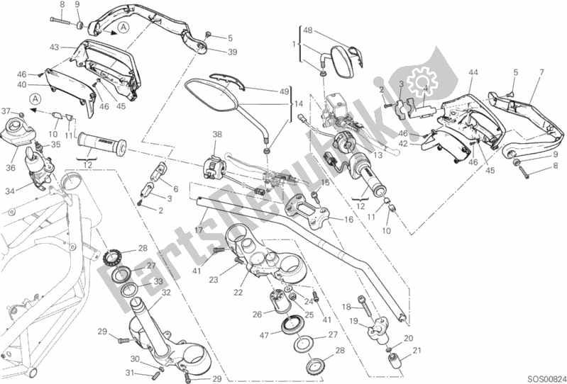 Todas las partes para 021 - Manillar Y Controles de Ducati Hypermotard 939 Thailand 2019